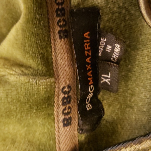 BCBG VINTAGE Green velour leisure suit Zip up Sweatshirt hoodie. LIKE NEW. - Picture 10 of 12